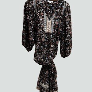 beachlunchlounge Black Floral Long  Dress